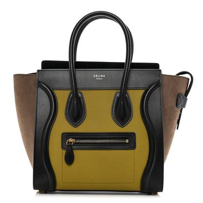 Celine Baby Grained Calfskin Nubuck Micro Tri-Color Luggage Olive 1 of 9