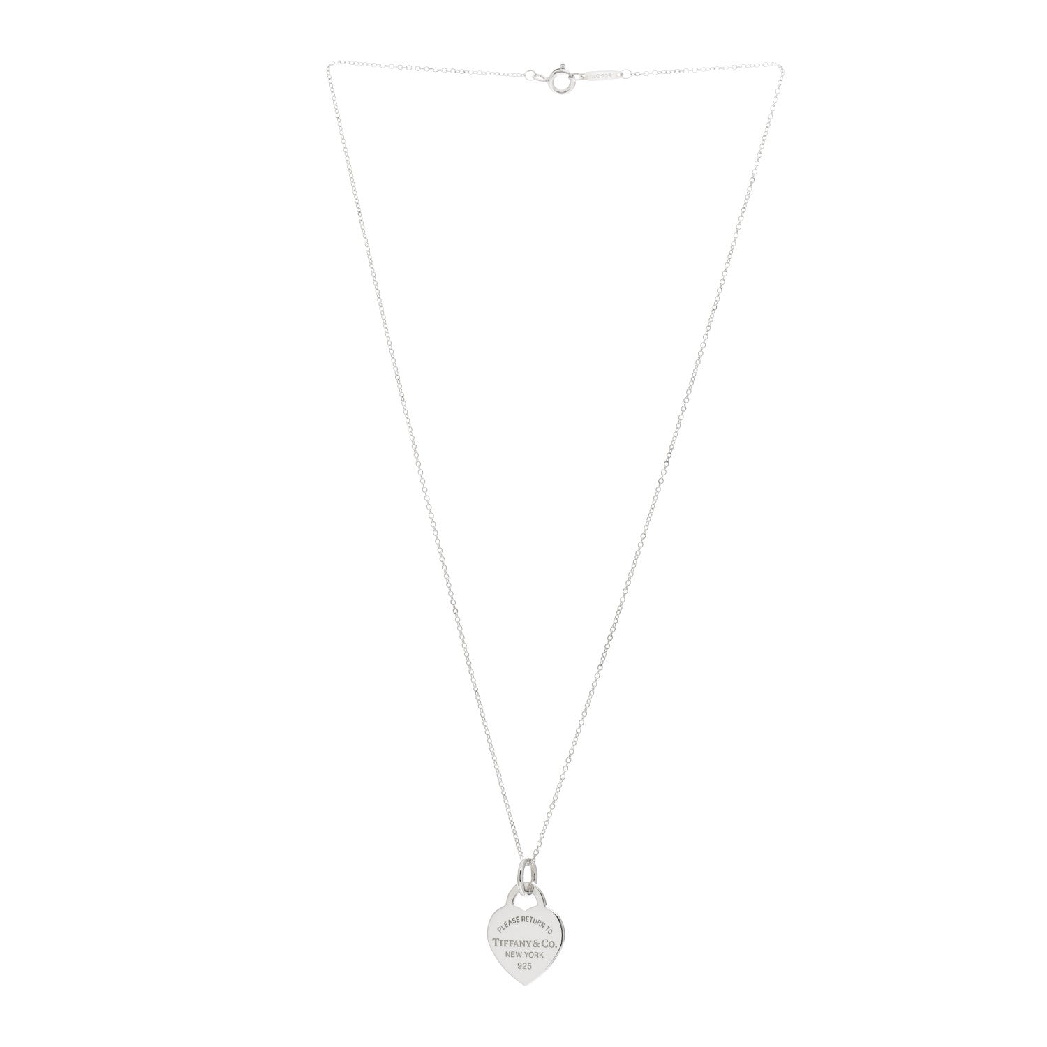 Tiffany Sterling Silver Small Return to Tiffany Heart Pendant Necklace 3 of 4
