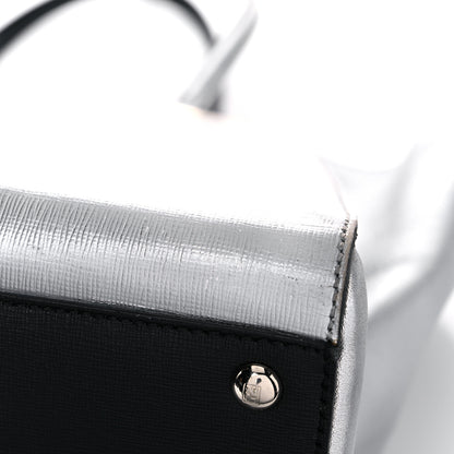 Fendi Vitello Elite Bi Color 3Jours Tote Argento Black 20 of 28