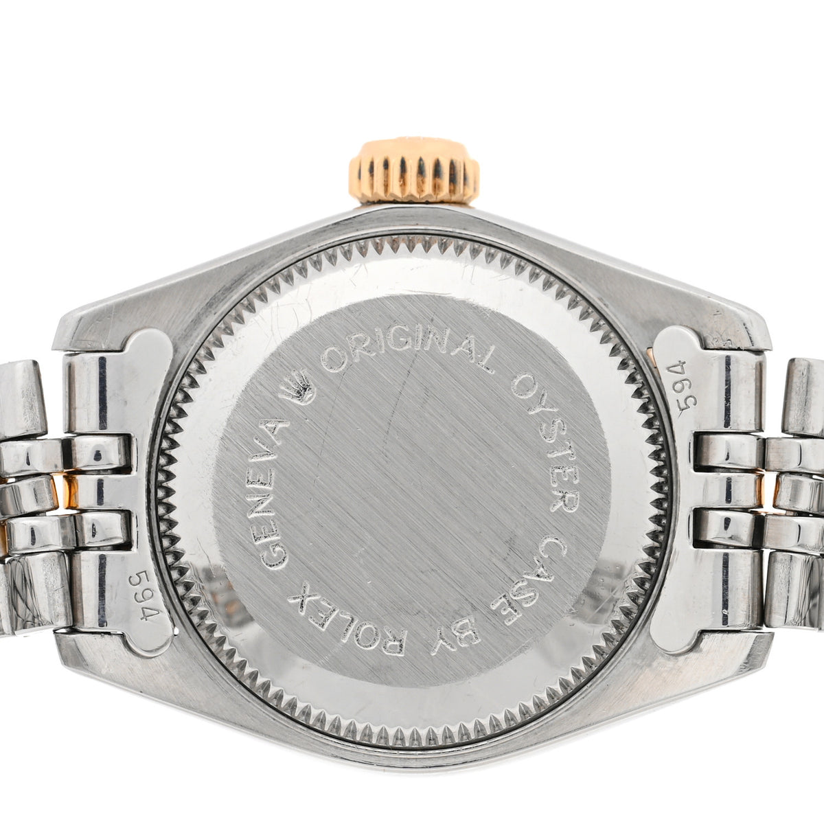 Stainless Steel 18K Yellow Gold Diamond 23mm Princess Date Automatic Watch White 92513
