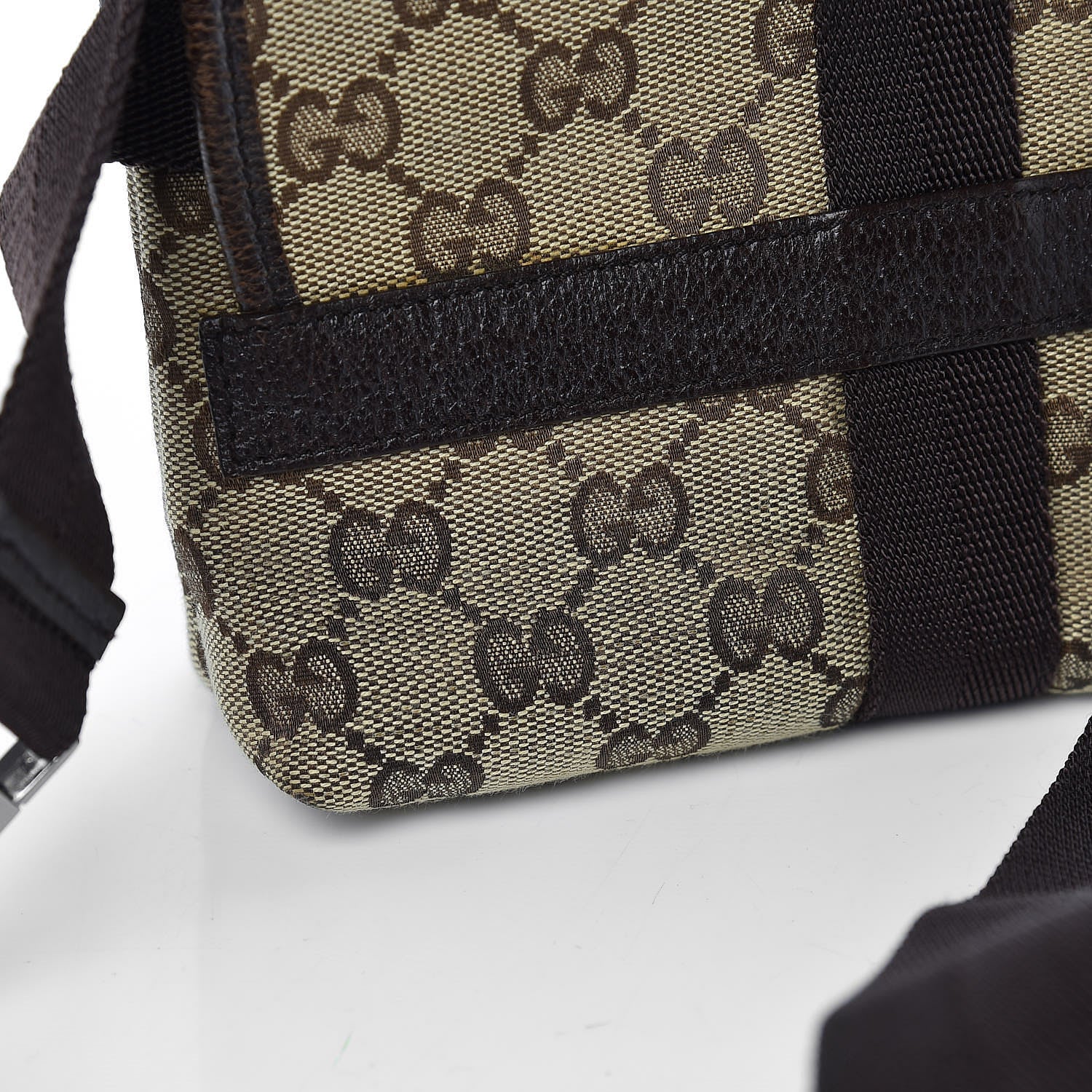 Gucci Monogram Waist Pouch Bag Dark Brown 10 of 12