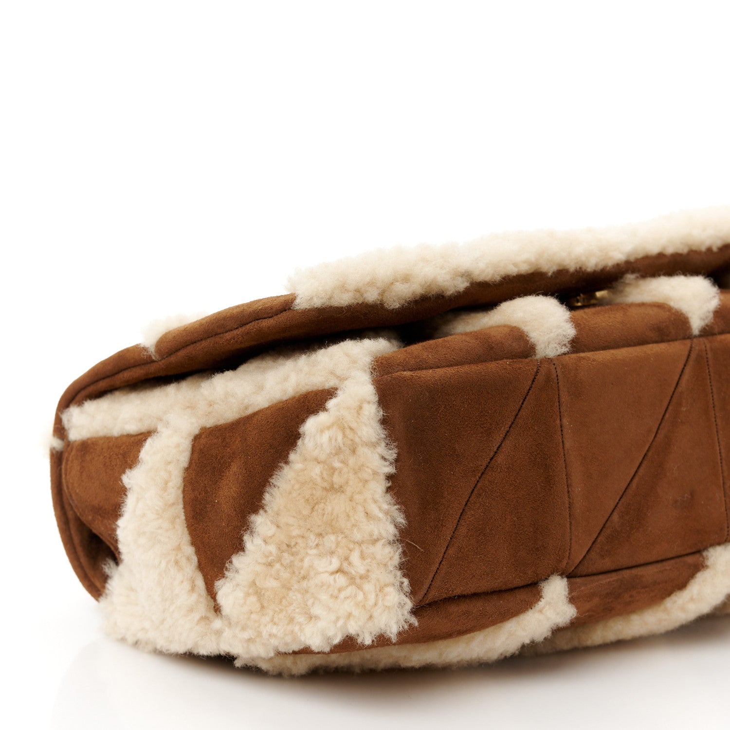 Saint Laurent Suede Shearling Patchwork Monogram Medium Jamie Brown Beige 10 of 11