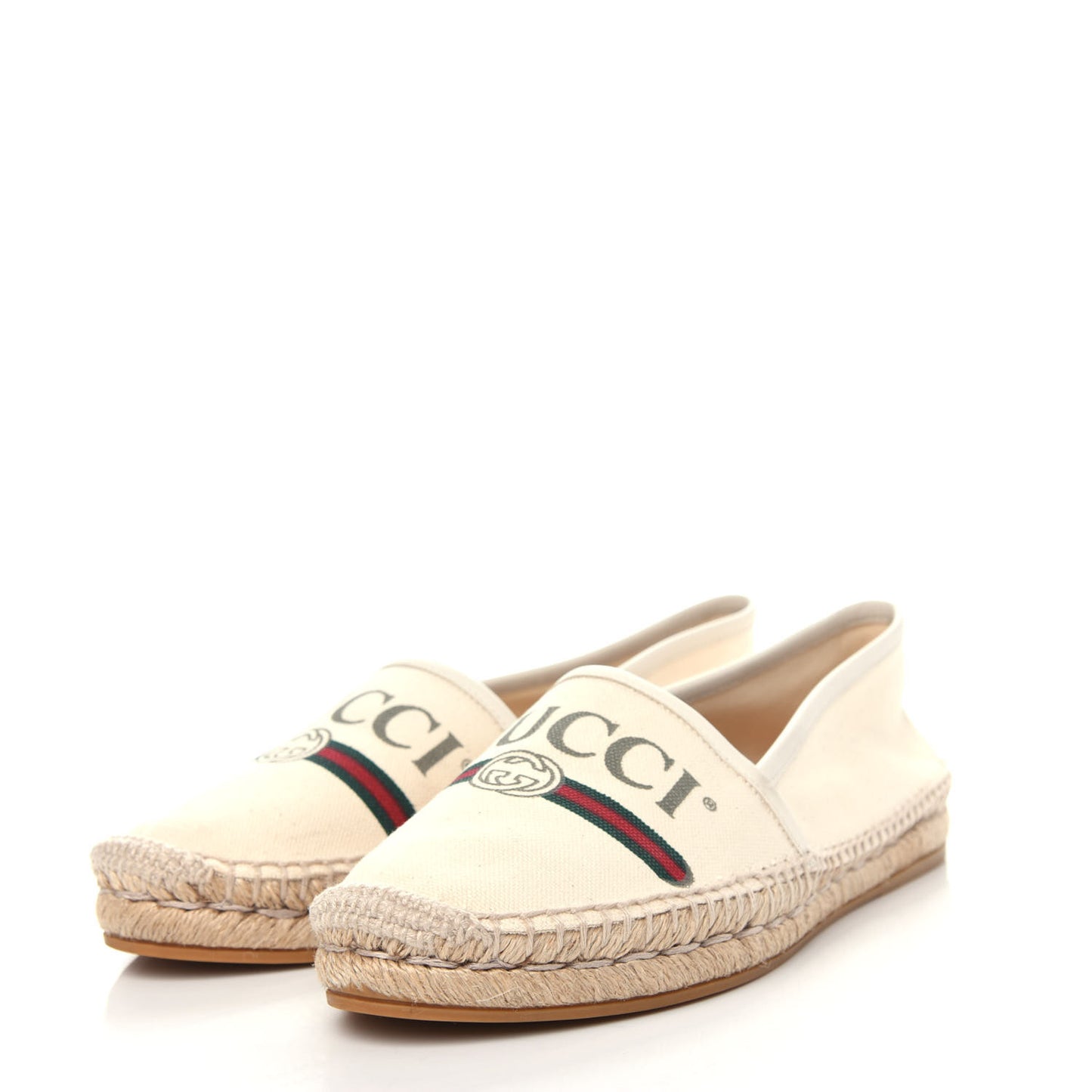 Canvas Logo Espadrilles 38.5 Greggio White