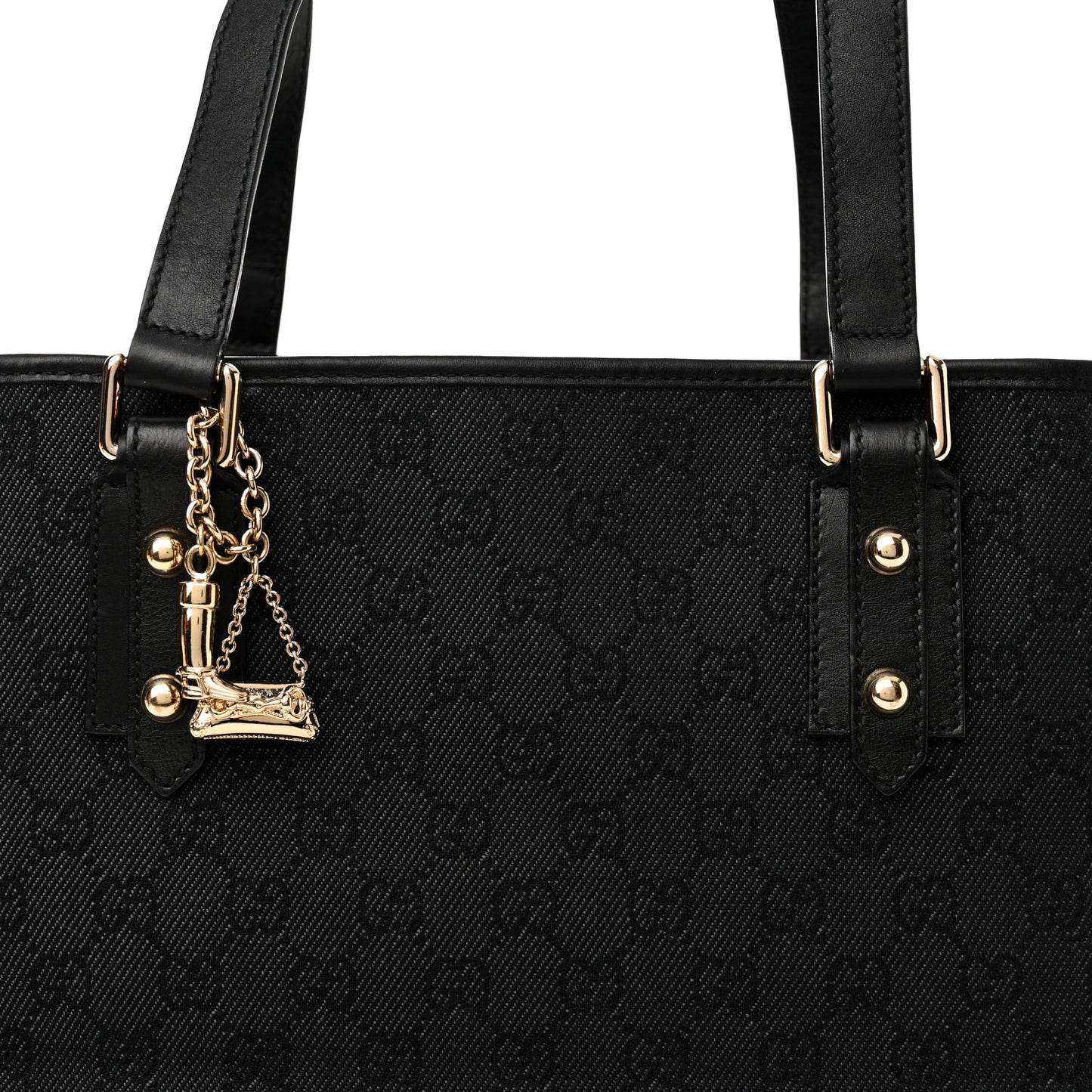 Denim Monogram Medium Jolicoeur Tote Black