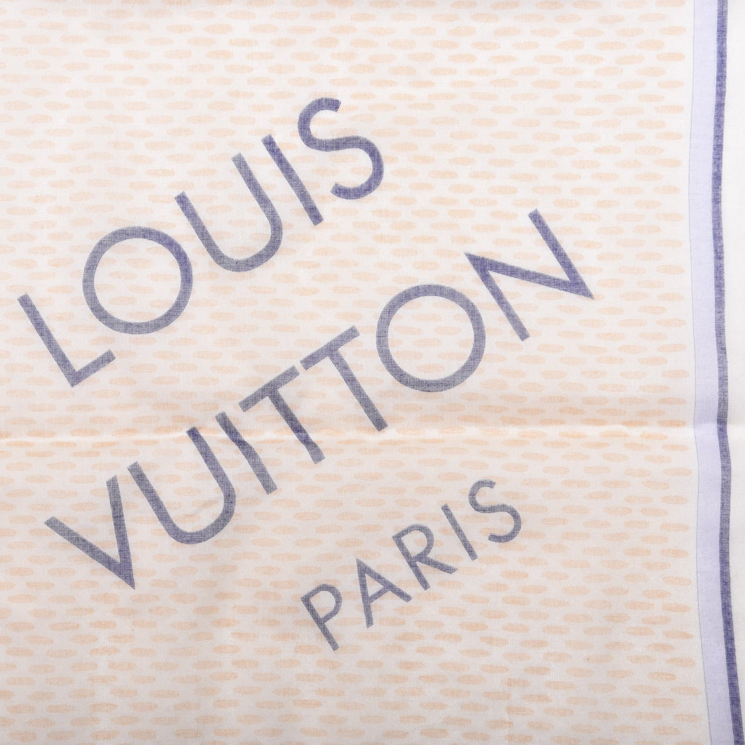 Louis Vuitton Cotton Damier Azur Square Bandana Scarf 3 of 4