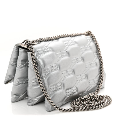 Balenciaga Nappa Allover License BB Monogram Embossed Small Triplet Bag Silver 3 of 10