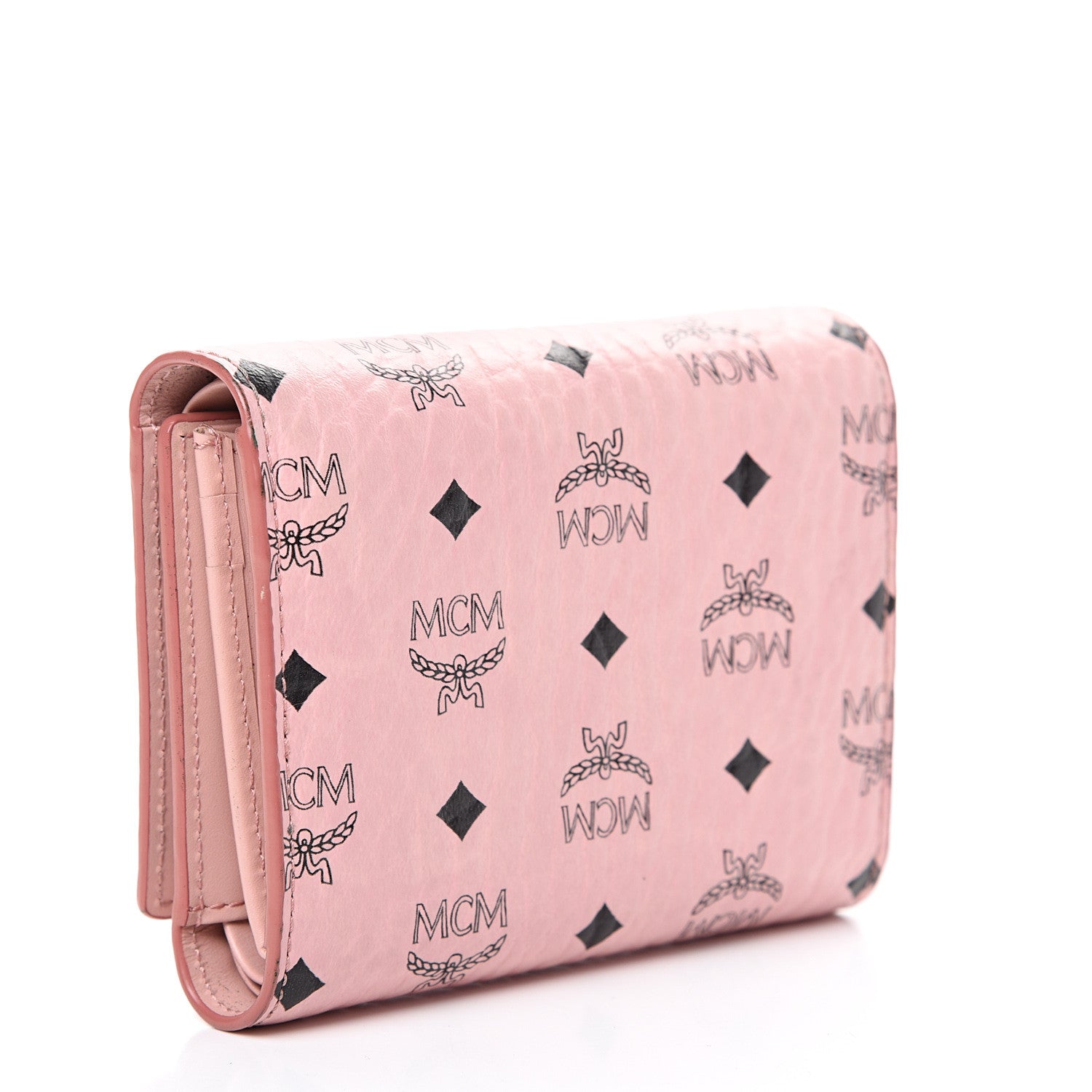 MCM Visetos Trifold Wallet Pink 2 of 10
