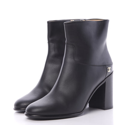 Chanel Calfskin CC Short Boots 40 Black 3 of 10