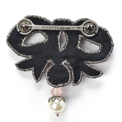 Gucci Metal Crystal Bow Brooch Pink 3 of 5