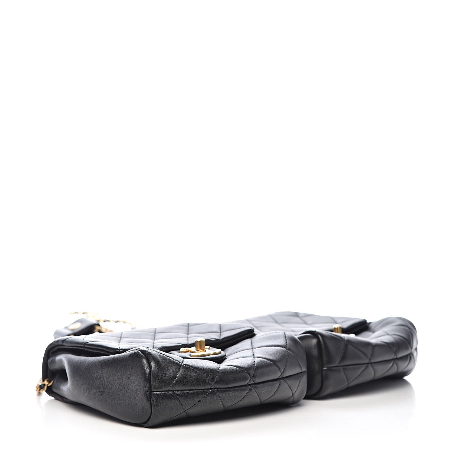 Chanel Lambskin Quilted Side-Packs Black 5 of 13