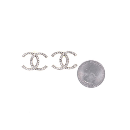 Chanel Crystal Large CC Earrings Gold 2 of 6