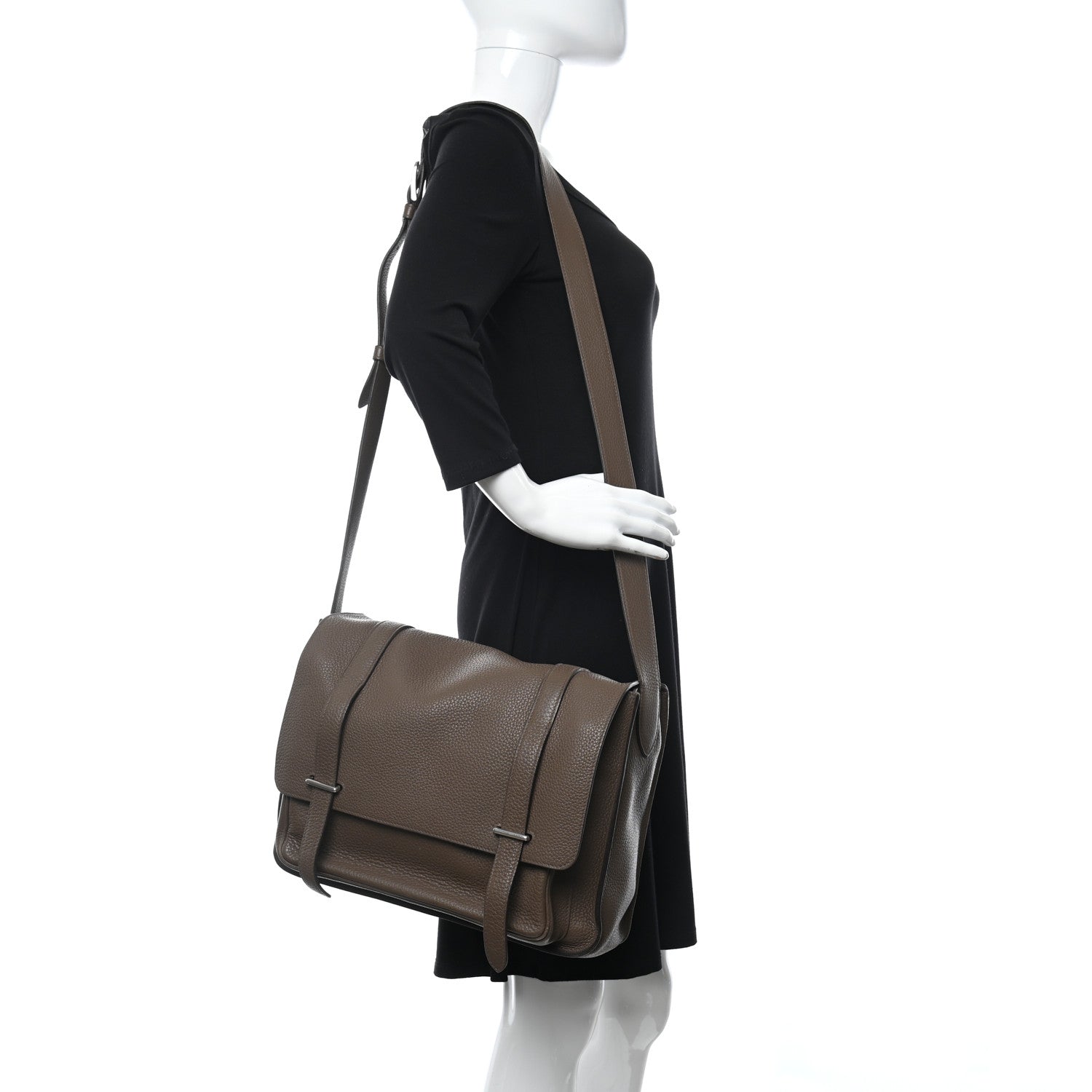 Hermes Taurillon Clemence Steve Caporal Messenger Cacao 2 of 14