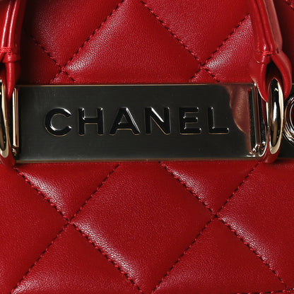 Chanel Lambskin Quilted Trendy Vanity Case Red 7 of 11