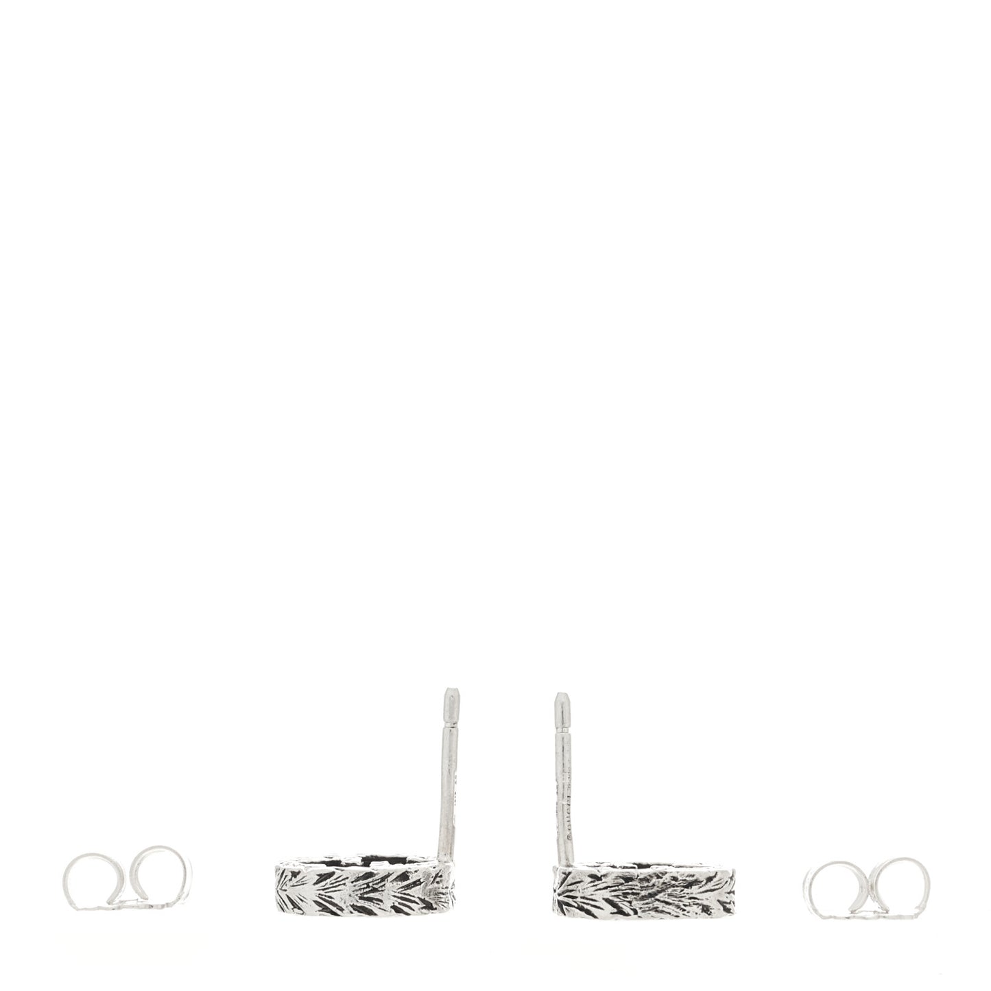 Sterling Silver Textured Interlocking G Stud Earrings
