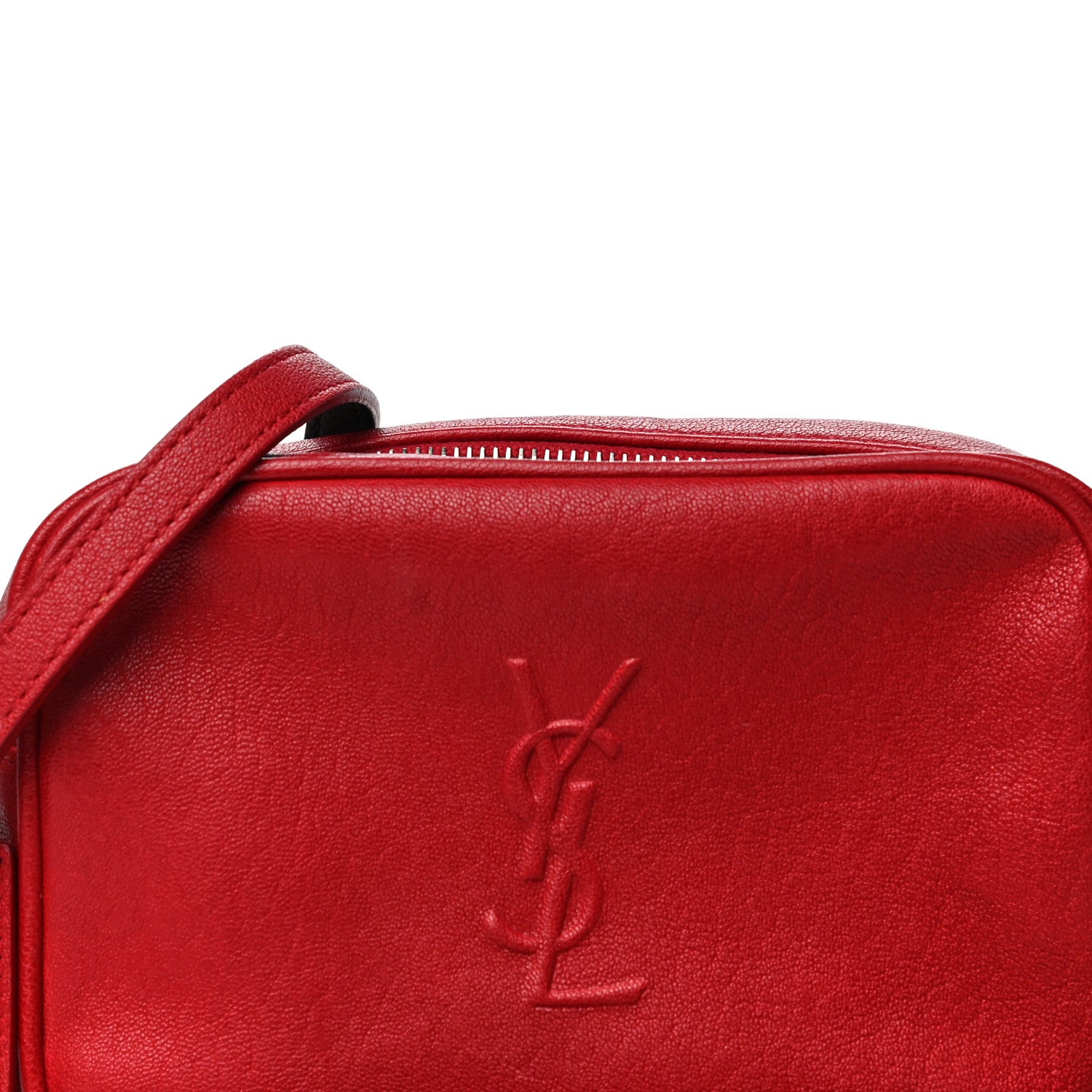 Saint Laurent Lambskin Monogram Lou Belt Bag Red 7 of 12