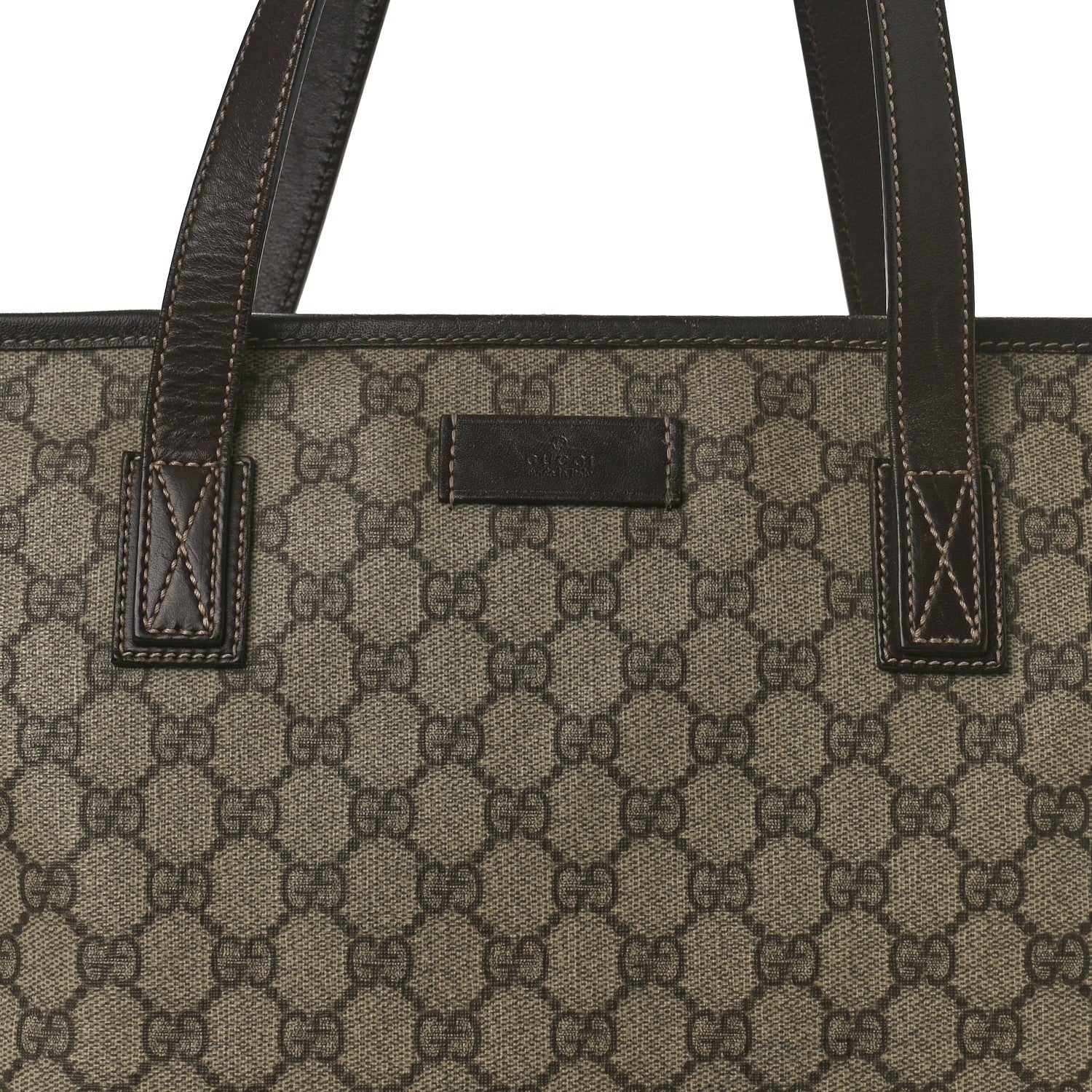 Gucci GG Supreme Monogram Medium Zippered Shopping Tote Dark Brown 8 of 12