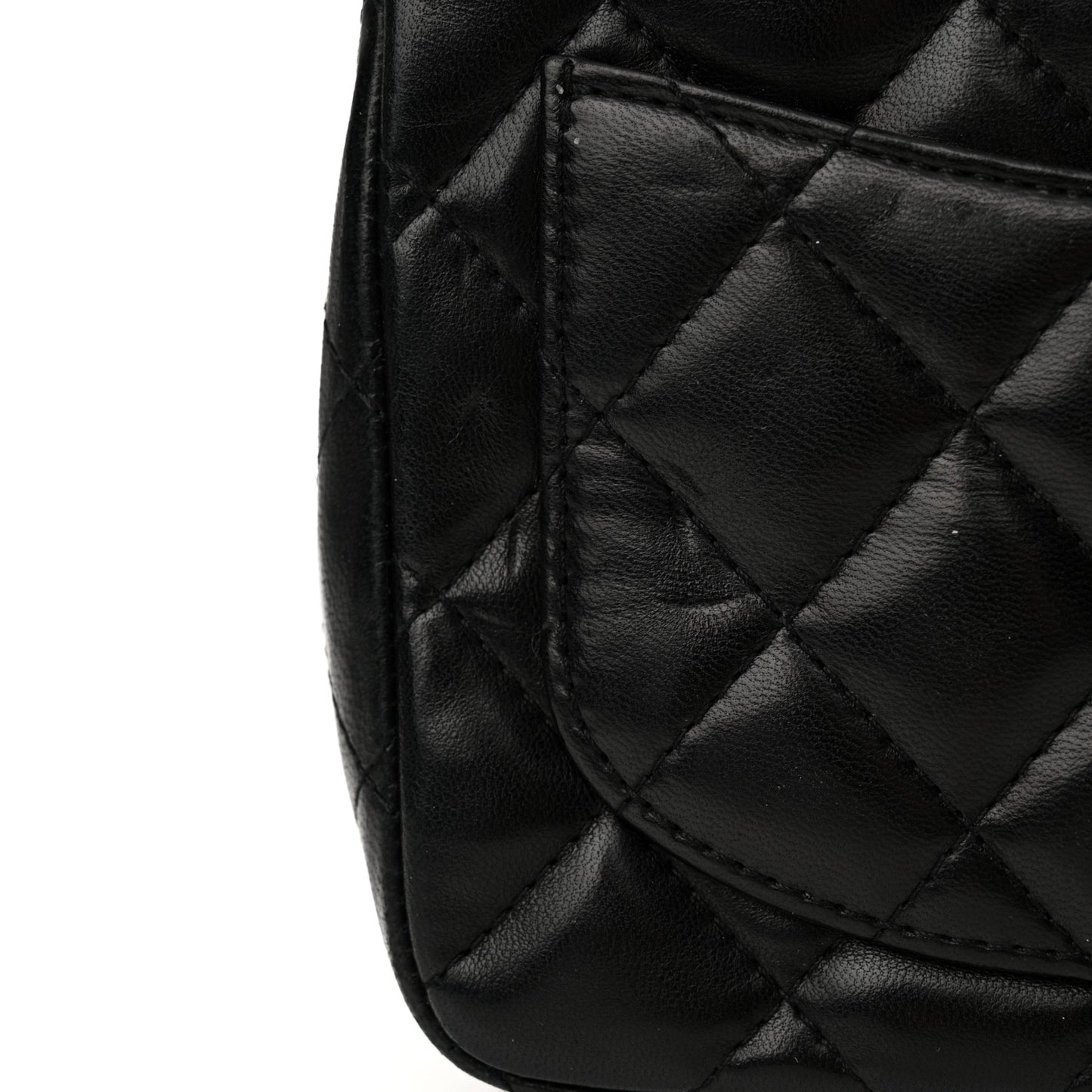 Lambskin Quilted Mini Square Flap Black
