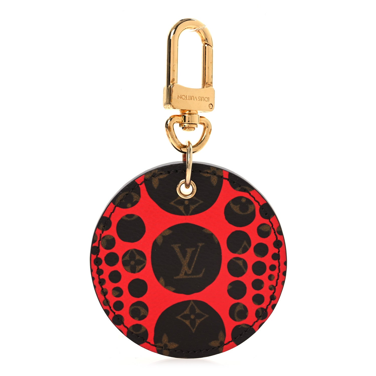 Louis Vuitton Monogram Kusama Pumpkin Dots Key Holder Red 1 of 4