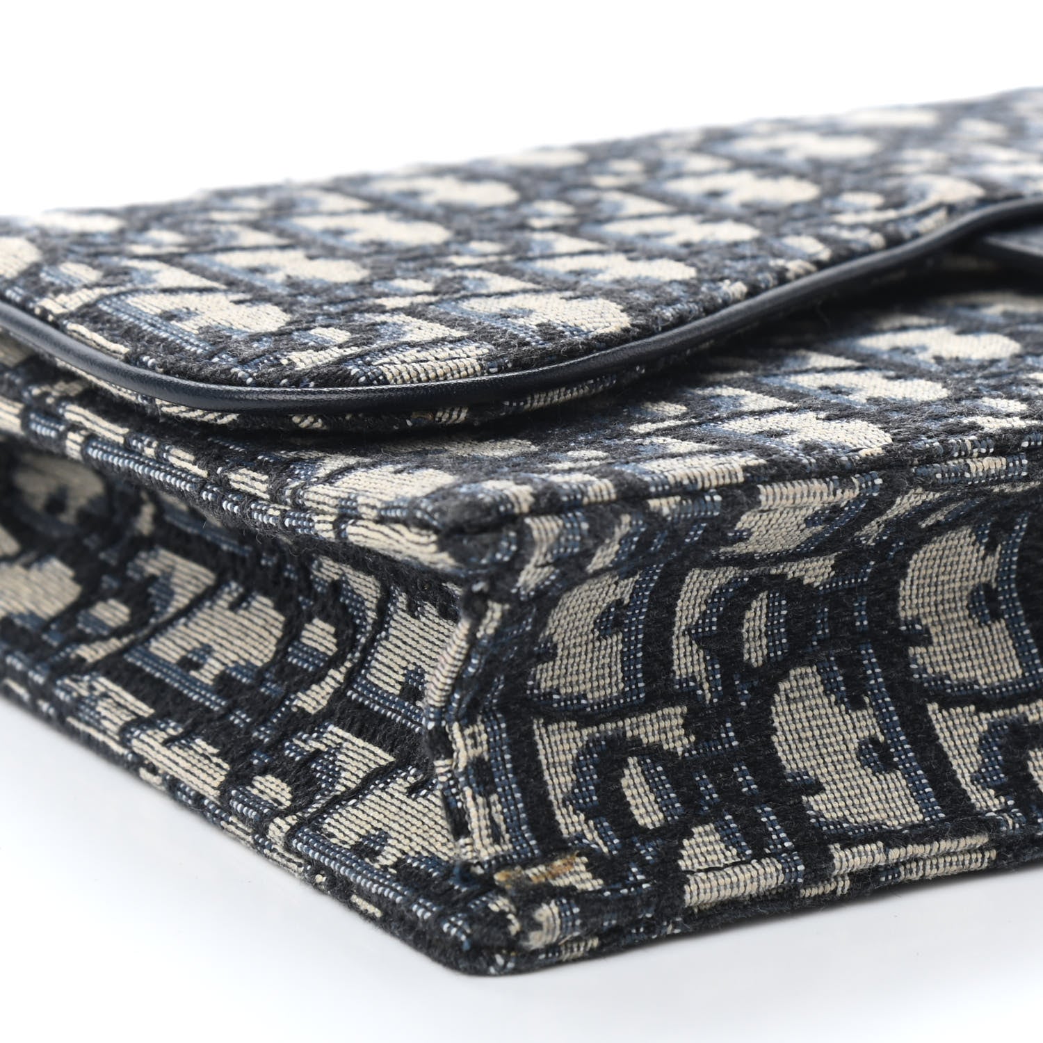 Christian Dior Oblique Saddle Chain Pouch Blue 8 of 9