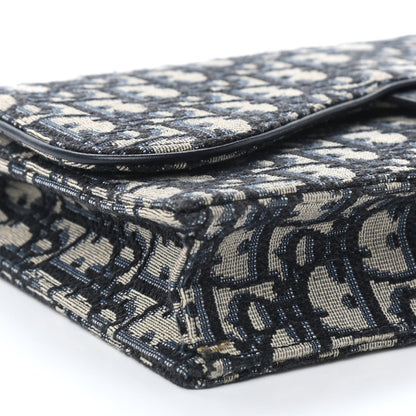 Christian Dior Oblique Saddle Chain Pouch Blue 8 of 9