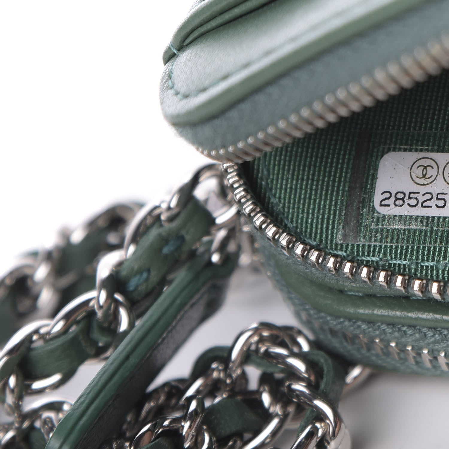 Chanel Lambskin Quilted Small Clutch With Chain Green 10 of 11