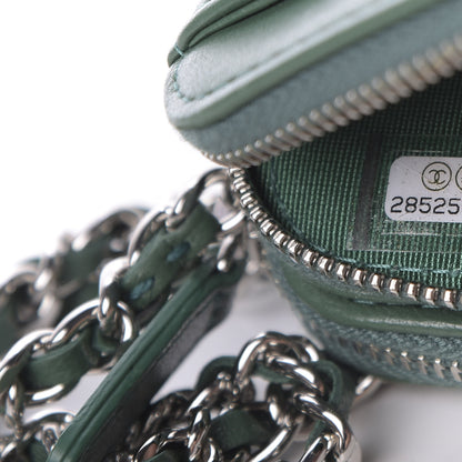 Chanel Lambskin Quilted Small Clutch With Chain Green 10 of 11