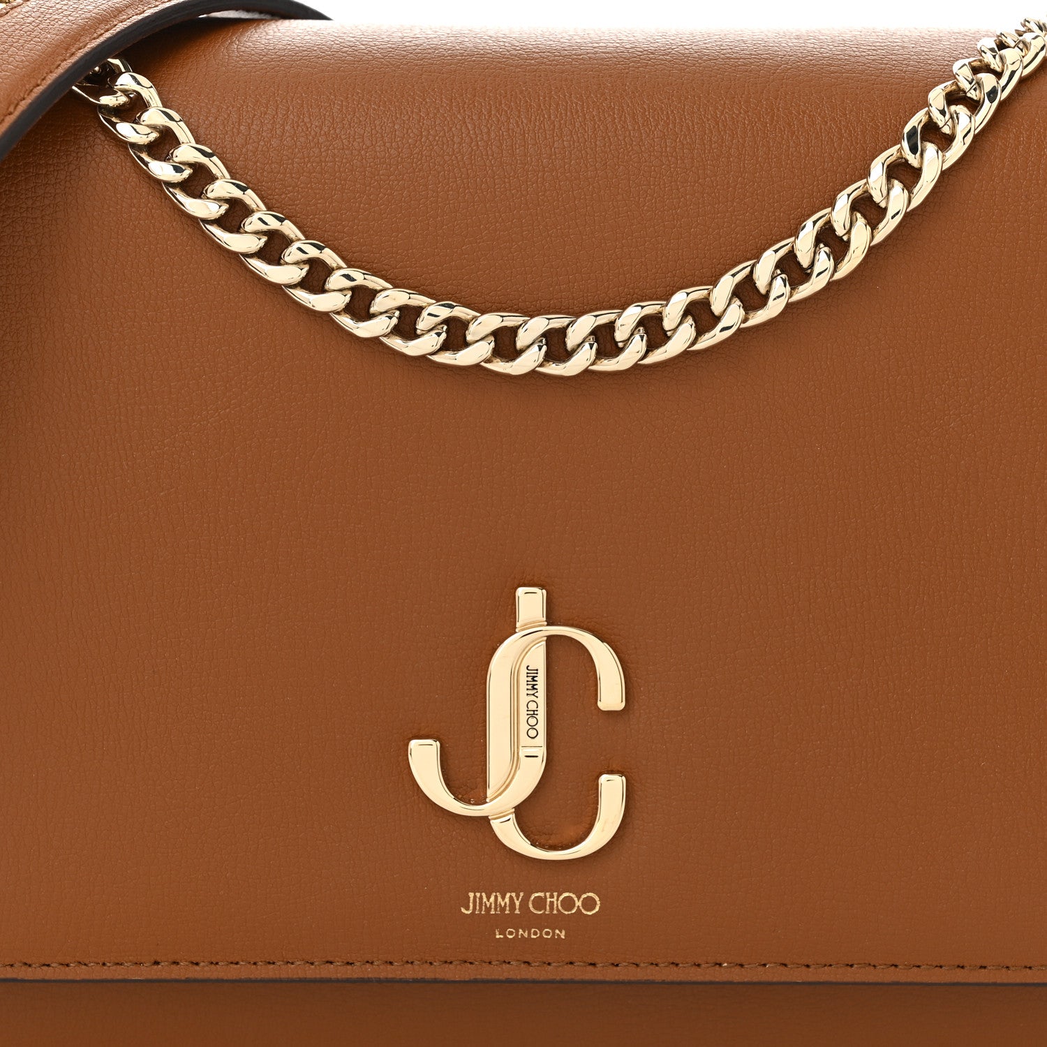 Jimmy Choo Grainy Calfskin JC Shoulder Bag Tan 7 of 9