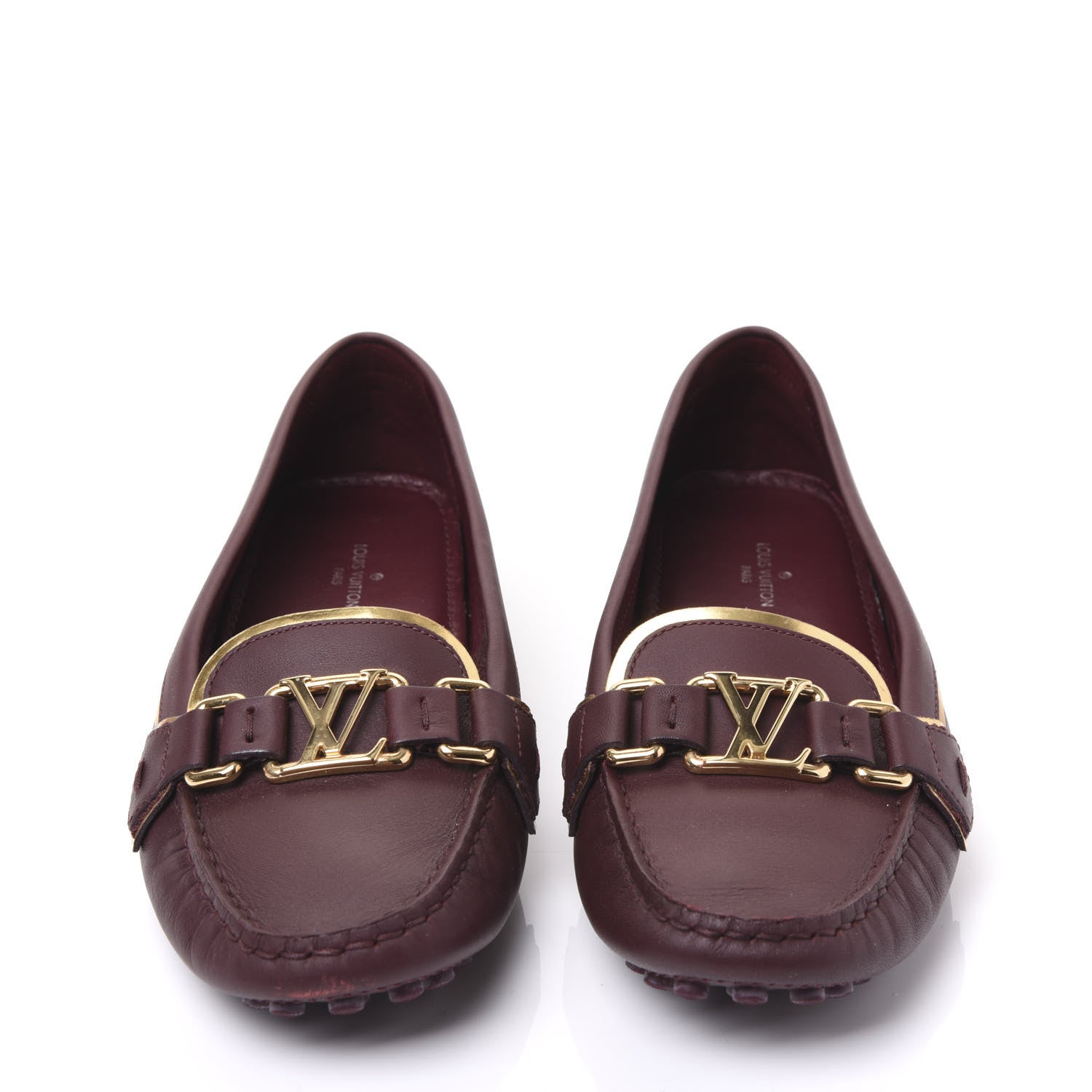 Louis Vuitton Calfskin Oxford Loafers 36.5 Bordeaux 3 of 8