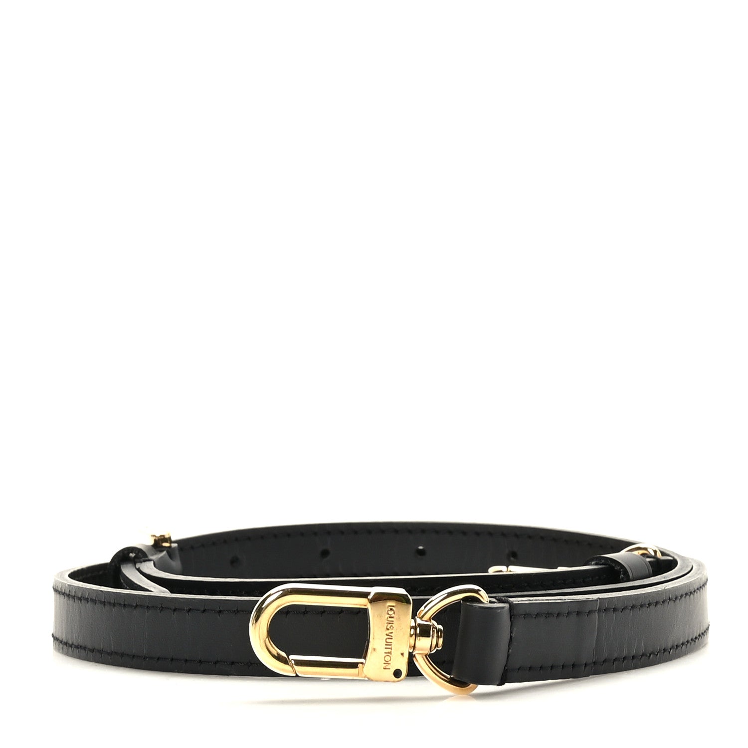 Louis Vuitton Calfskin 16mm Adjustable Shoulder Strap Black 1 of 5