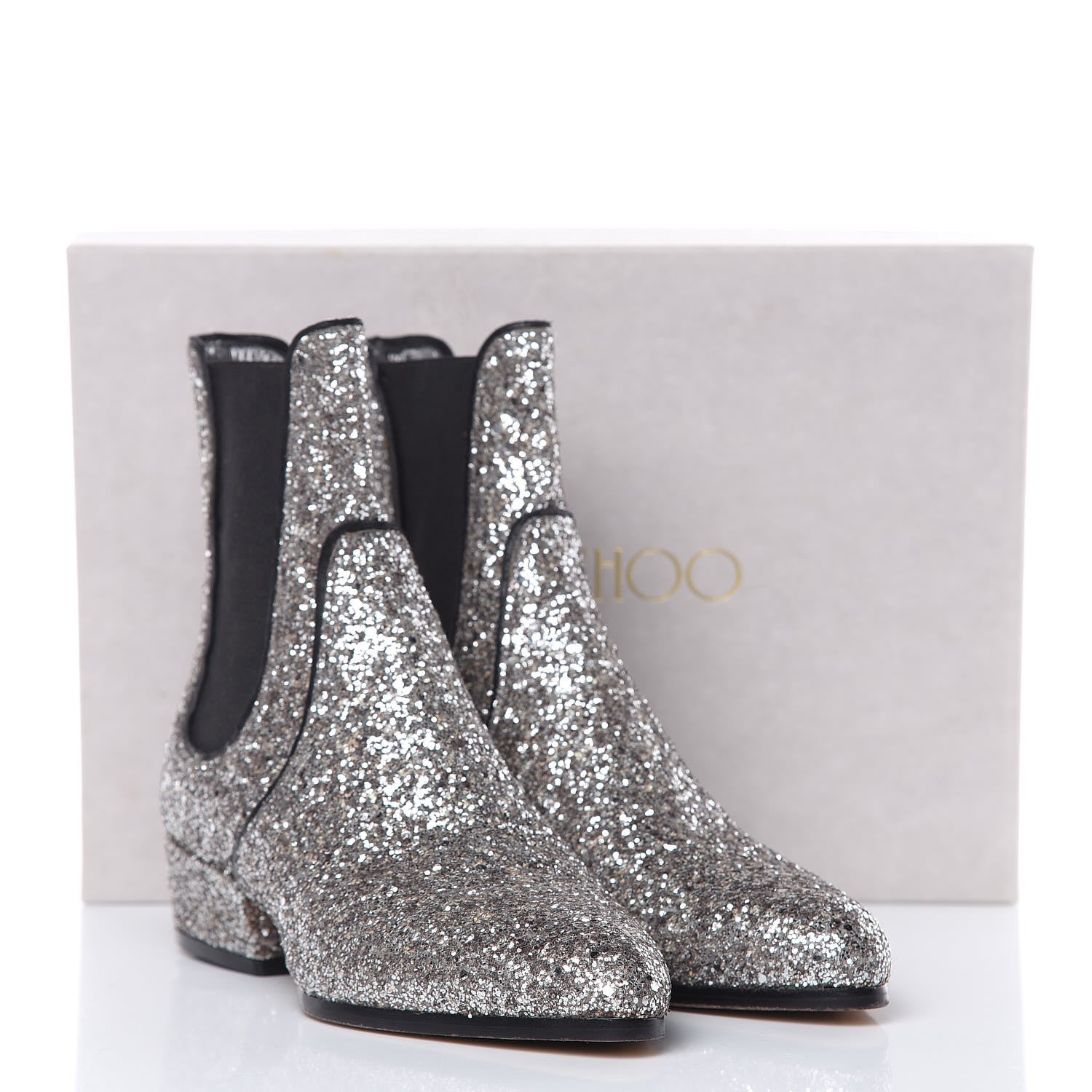 Jimmy Choo Glitter Monty Ankle Boots 35 Silver 12 of 12