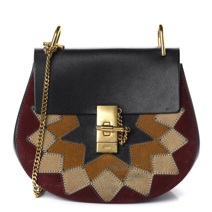 Chloe Suede Calfskin Wonder Woman Patchwork Drew Shoulder Bag Black 1 of 10