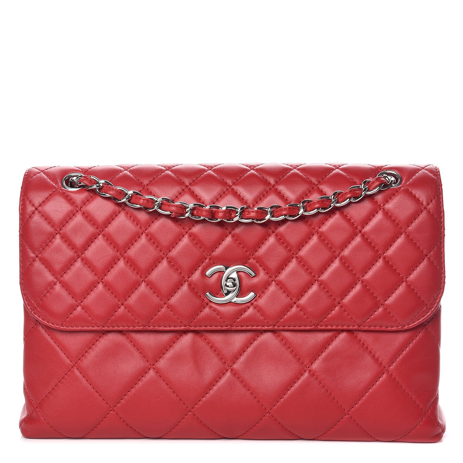 Chanel Calfskin Quilted In The Business Flap Red 1 of 13