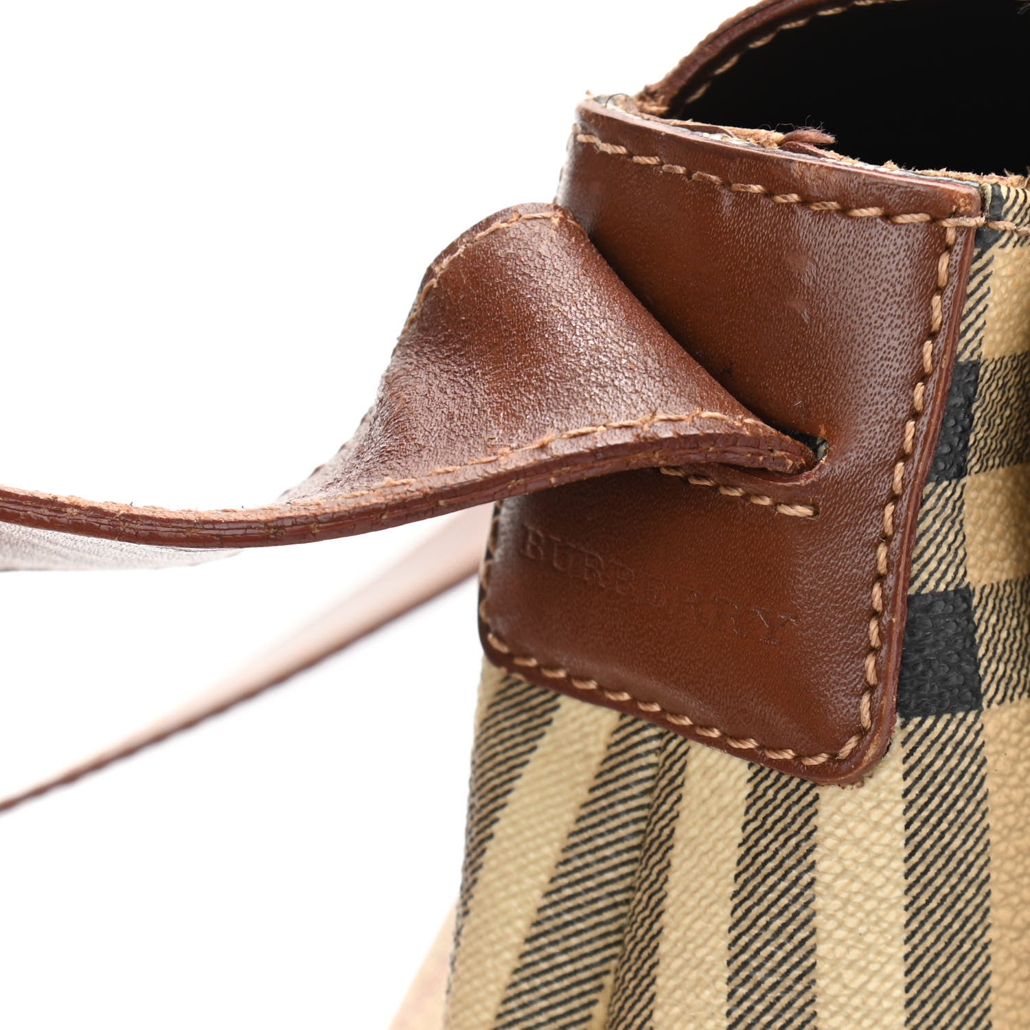 Burberry Haymarket Check Crossbody Messenger Bag Tan 13 of 14