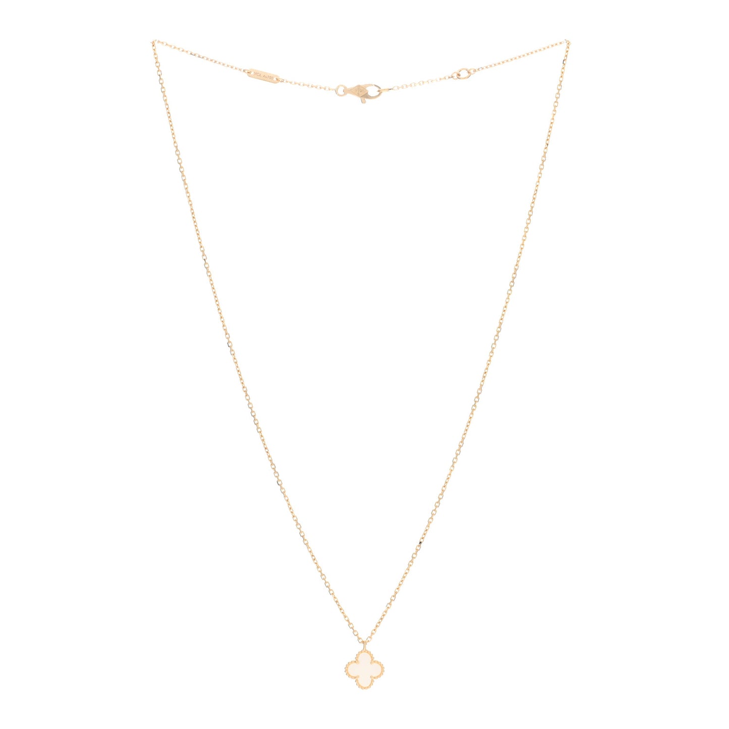 18K Yellow Gold Mother of Pearl Sweet Alhambra Pendant Necklace