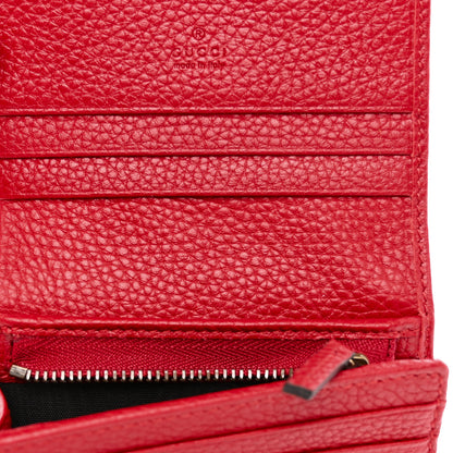 Gucci Pebbled Calfskin Animalier Card Case Red 5 of 8