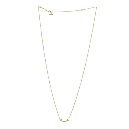 Tiffany 18K Yellow Gold Mini T Smile Pendant Necklace 2 of 5
