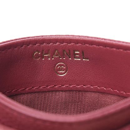 Chanel Caviar Quilted Filigree Card Holder Dark Red 6 of 8