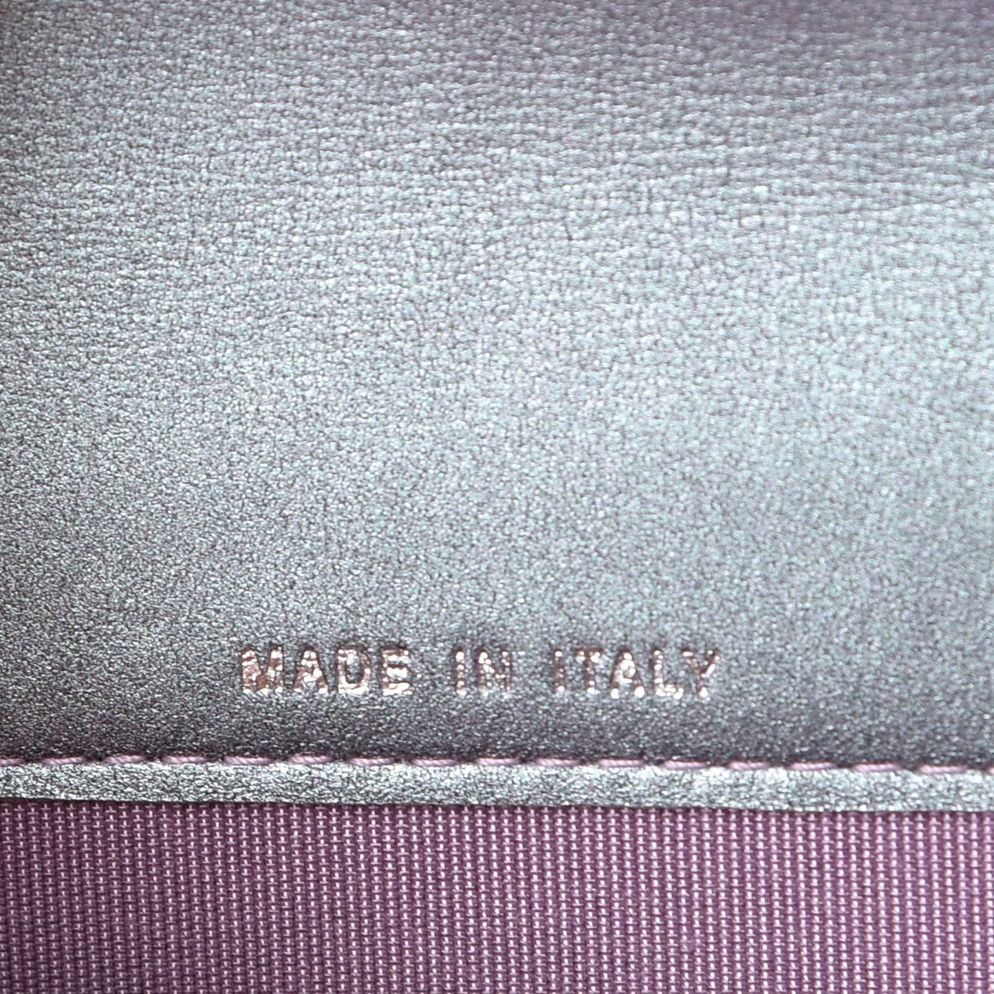 Iridescent Lambskin Quilted Reissue Flap Card Holder Light Purple