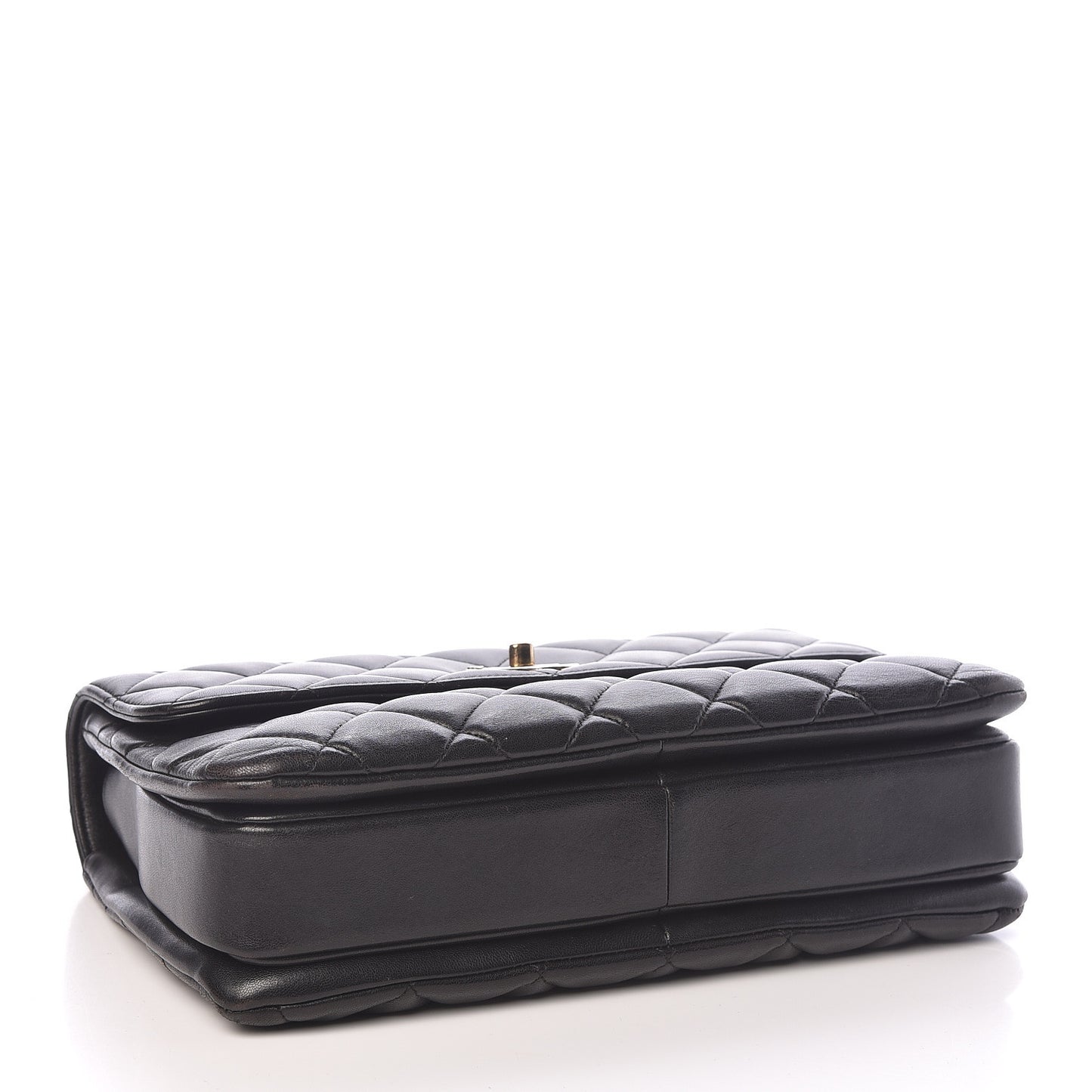 Lambskin Quilted Medium Trendy CC Flap Dual Handle Bag Black