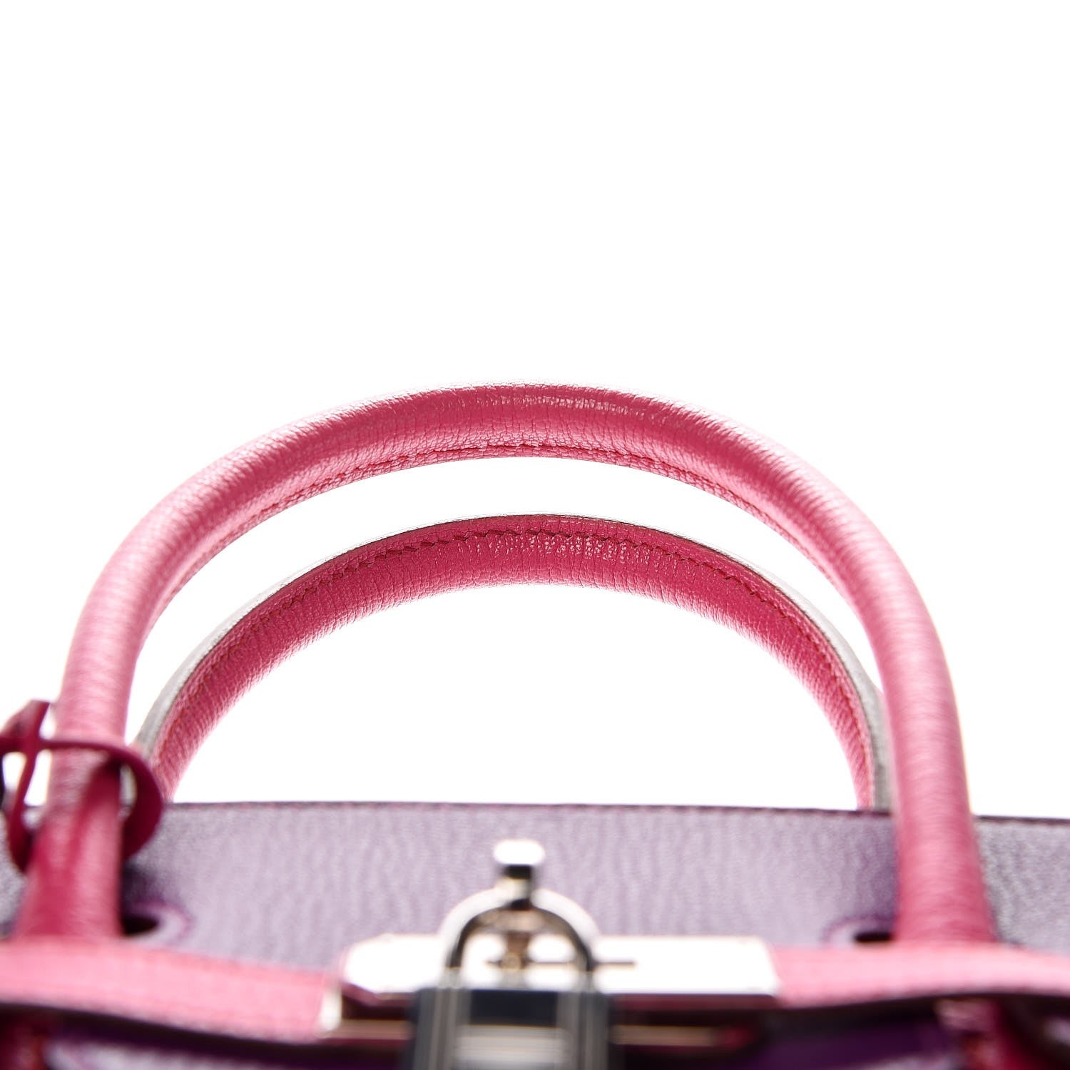 Hermes Chevre Mangalore Bi-Color Horseshoe Birkin 35 Ultraviolet Rose Tyrien 35 of 35