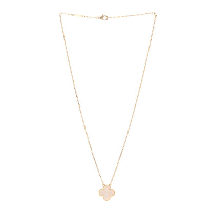 Van Cleef & Arpels 18K Yellow Gold Mother of Pearl Vintage Alhambra Pendant Necklace 3 of 5