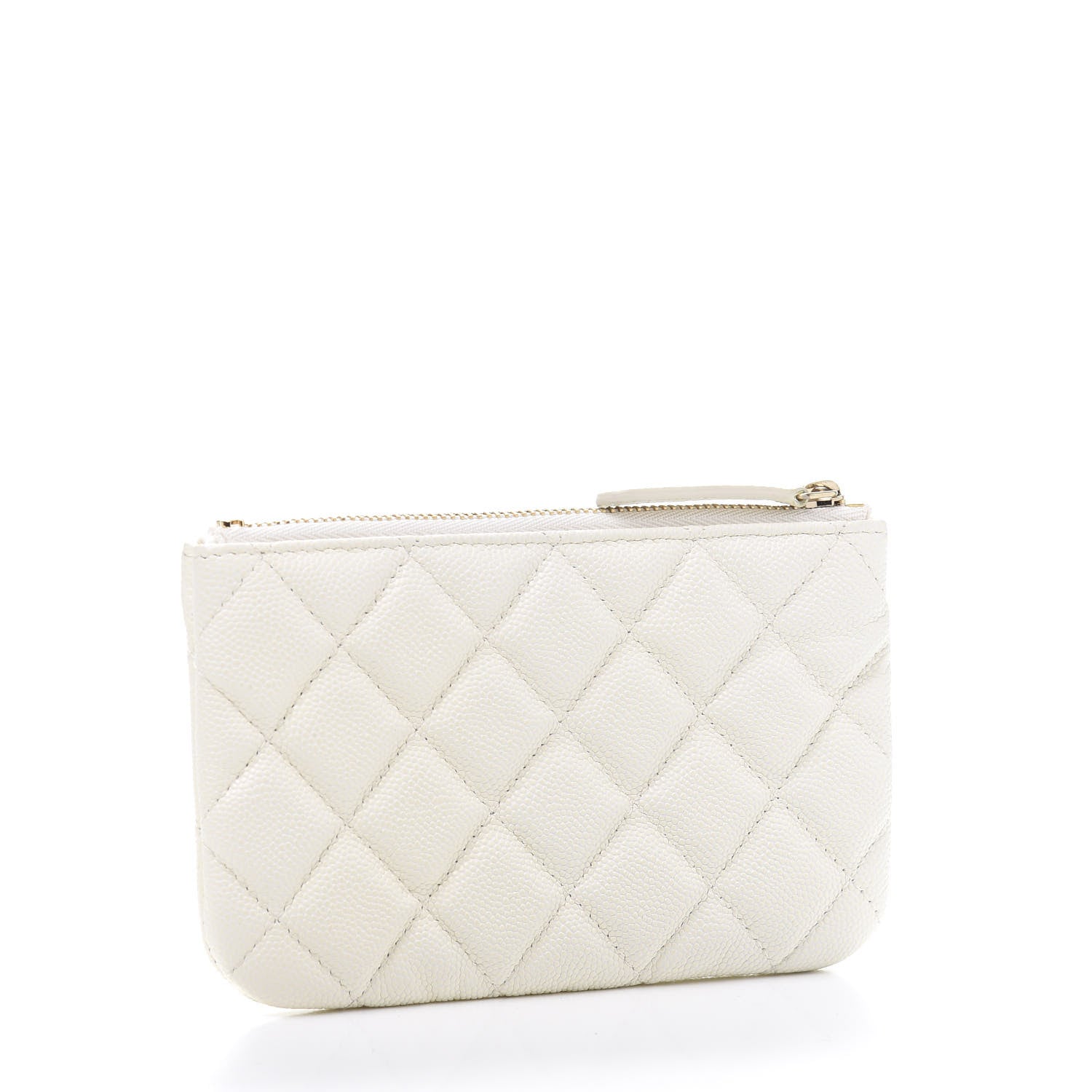 Chanel Caviar Quilted Small Cosmetic Case White 3 of 10