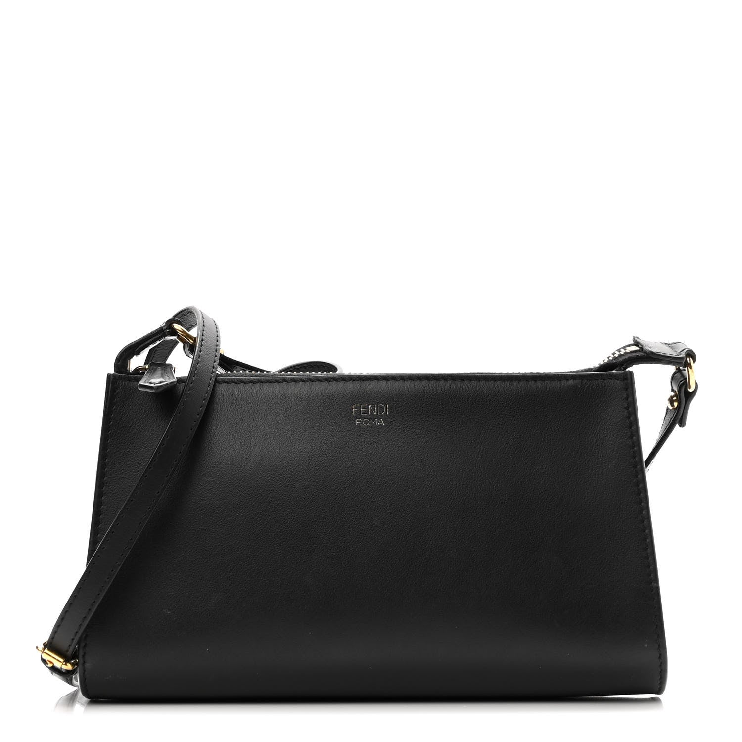 Fendi Vitello Baltico Mini Pouch Crossbody Pouch Black 1 of 13