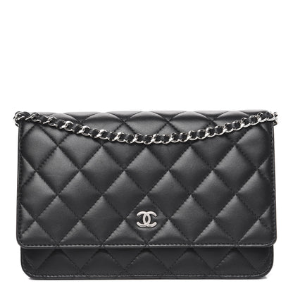 Chanel Lambskin Quilted Wallet On Chain WOC Black 1 of 13