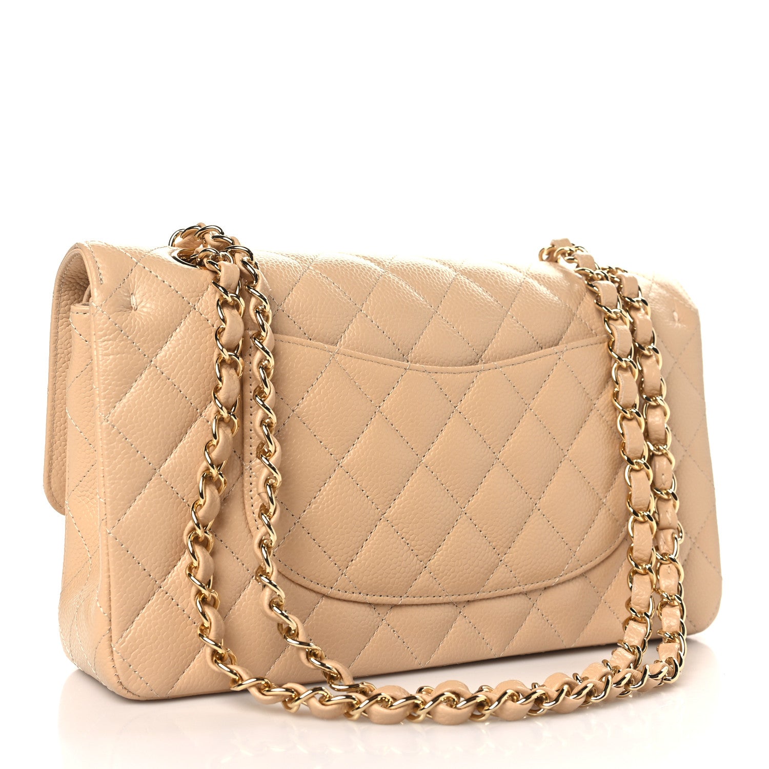 Chanel Caviar Quilted Medium Double Flap Beige 3 of 11