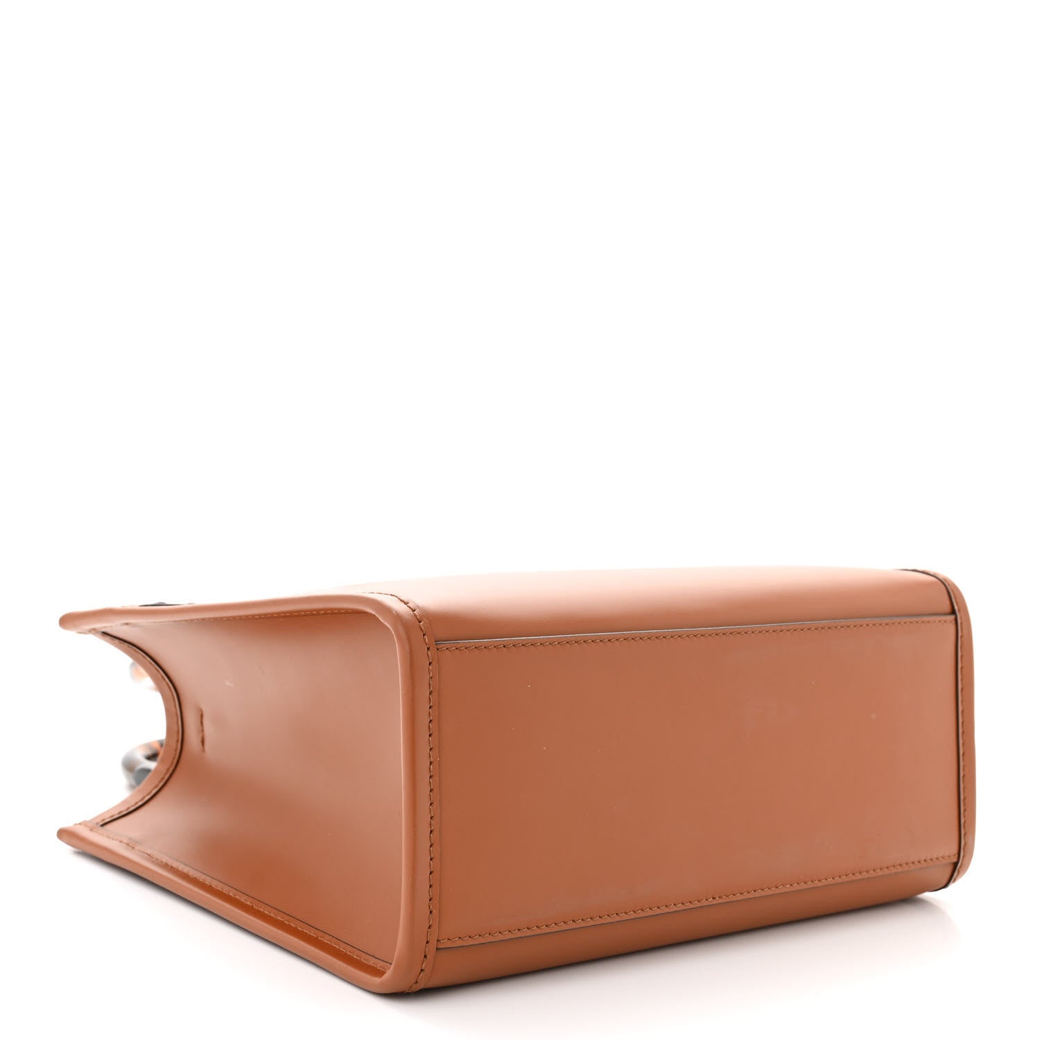 Fendi Vitello King Plexiglass Logo Embossed Small Fendi Sunshine Shopper Tote Cuoio 4 of 9