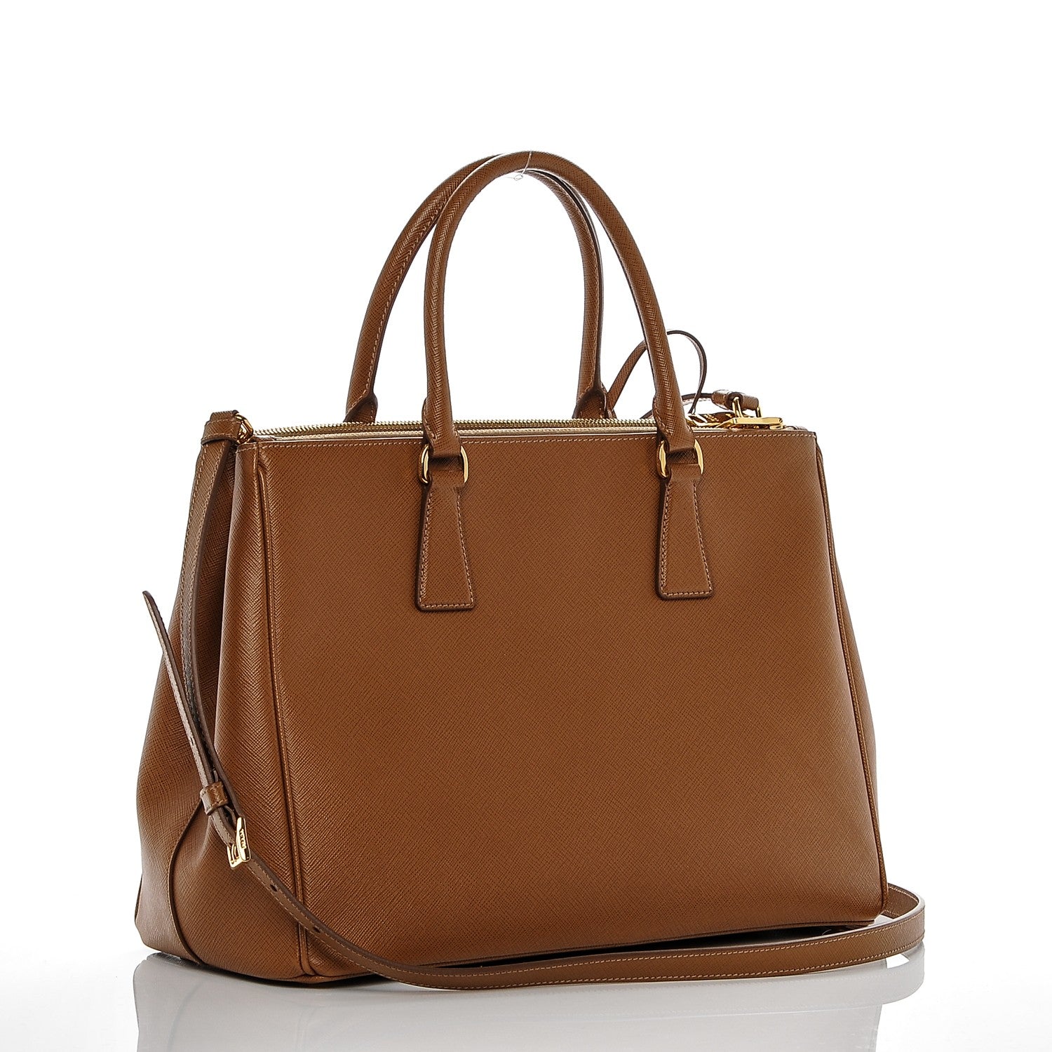 Prada Saffiano Medium Galleria Double Zip Tote Caramel 3 of 7