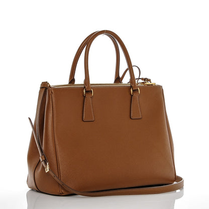 Prada Saffiano Medium Galleria Double Zip Tote Caramel 3 of 7