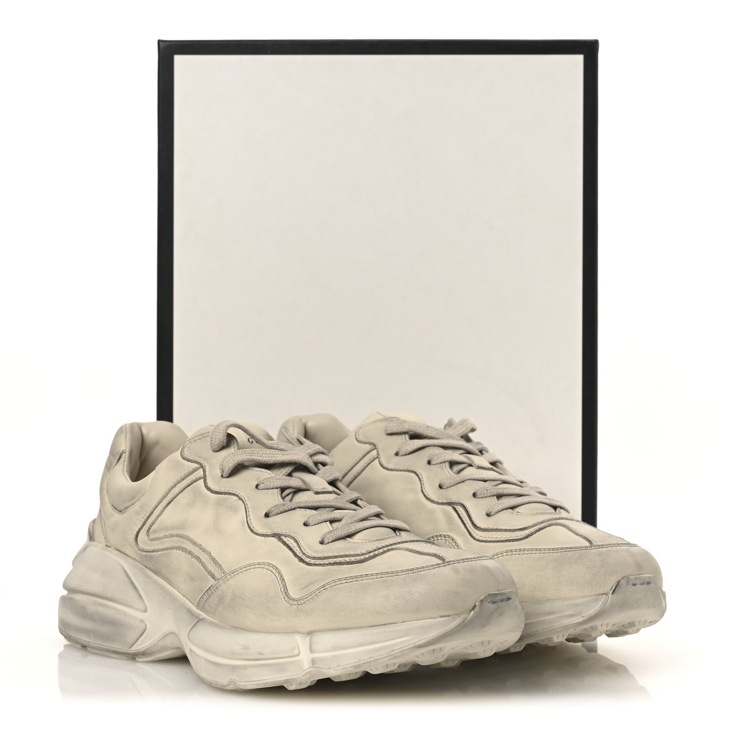 Gucci Soft Calfskin Mens Rhyton Sneakers 11.5 Ivory 15 of 15