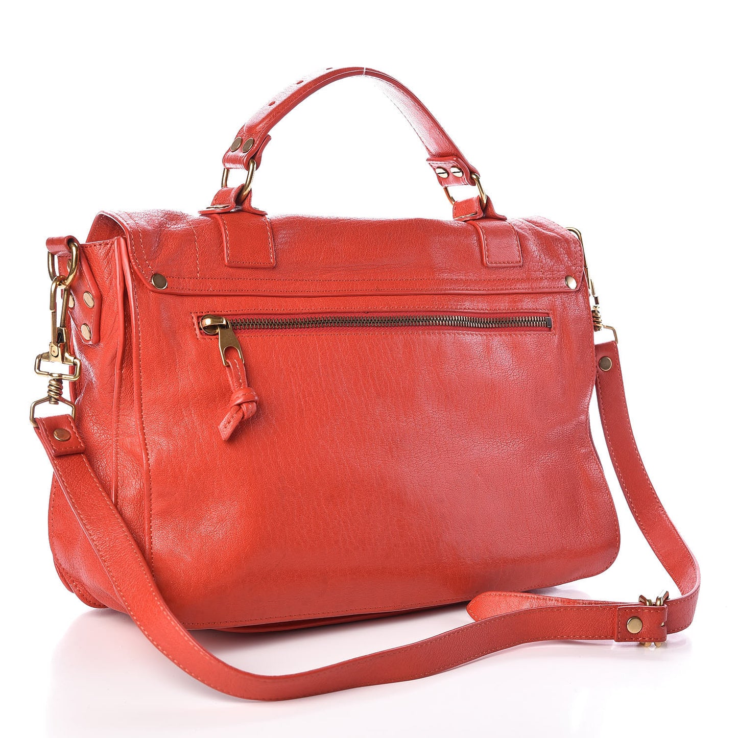 Lambskin Medium PS1 Satchel Deep Coral